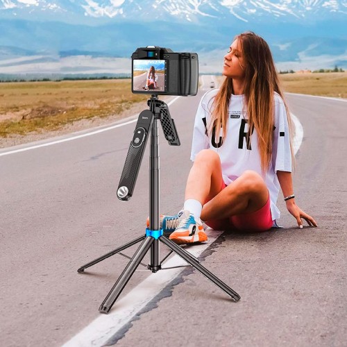 Селфі-монопод HOCO Handy aluminum alloy anti-shake live broadcast holder K22 |L 1.75m, BT| black