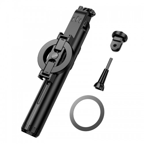 Селфі-монопод HOCO Sherkhan magnetic aluminum alloy live broadcast holder K25 |BT5.2, 60-105mm, 2h| black