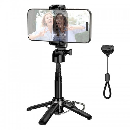 Селфі-монопод HOCO Magic portable mini live broadcast stand K27 |BT5.2, 115-390mm, 4.5-7", 2h| black