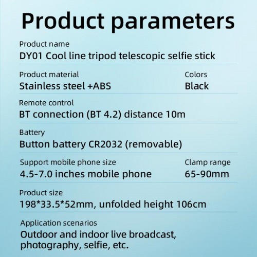 Селфі-монопод HOCO Master detachable tripod selfie stick DY01 |BT4.2, 106сm| black