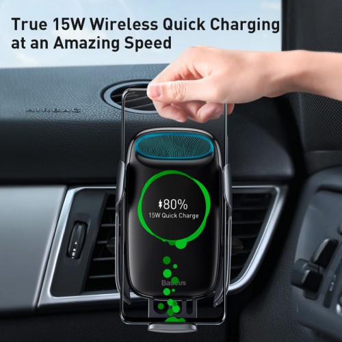 Держатель BASEUS Milky Way Electric Bracket Wireless Charger (15W) (WXHW02-01)