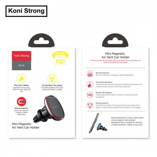 Держатель KONI STRONG магнитный KS-41 mini magnetic air vent car holder