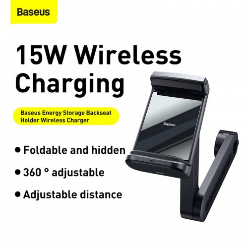Держатель Baseus Energy Storage Backseat Holder Wireless Charger |15W, 360°| (WXHZ-01)
