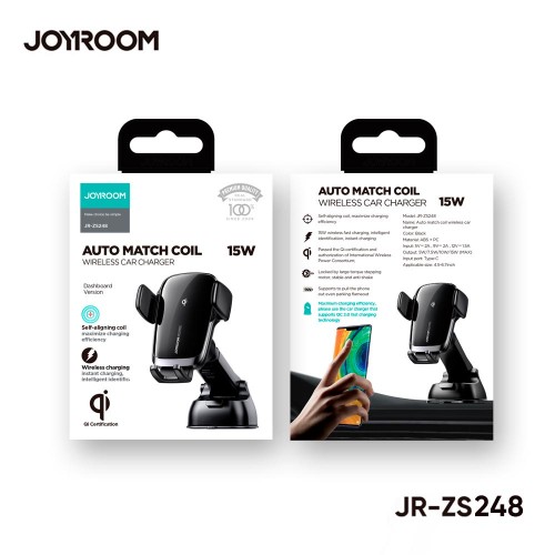 Держатель JOYROOM Electric Wireless Car Charger Holder dashboard version JR-ZS248 |4.5-6.7", 15W|