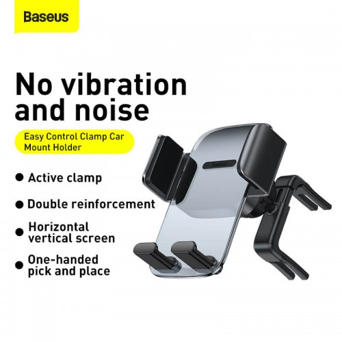 Тримач BASEUS Easy Control Clamp Car Mount Holder (Applicable to Round Air Outlet) |4.7-6.7"| (SUYK000201) black