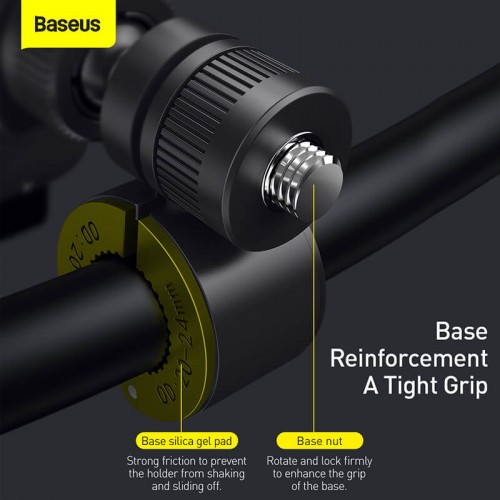 Тримач BASEUS Smart Solar Power Wireless Cycling Electric Holder IP54 |4.7-6.7"| (SUZG010001) black