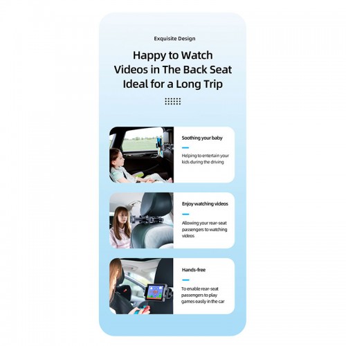 Тримач USAMS Car Rear Seat Phone-Tablet Bracket US-ZJ068 black