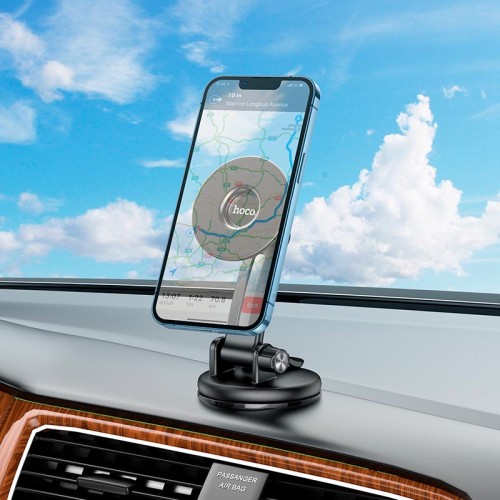 Тримач HOCO Excelle center console RING magnetic Car holder CA113 black