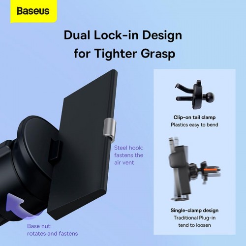 Тримач Baseus Metal Age II Gravity Car Mount (Air Outlet Version) (SUJS000001) black