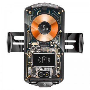 Держатель Auto open-close Transparent Wireless Charger XYJ A6 |15W, RGB|