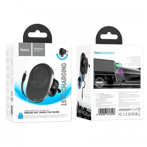 Держатель HOCO Guardian magnetic wireless fast charging car holder (air outlet) HW12 |15W|