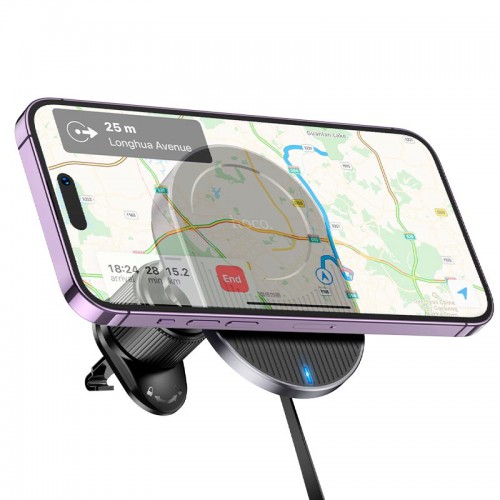 Держатель HOCO Guardian magnetic wireless fast charging car holder (air outlet) HW12 |15W|