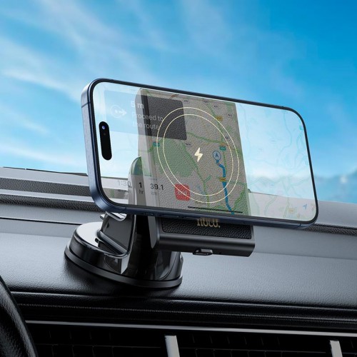 Тримач HOCO Precious magnetic wireless fast charging Car holder HW20 (center console) black