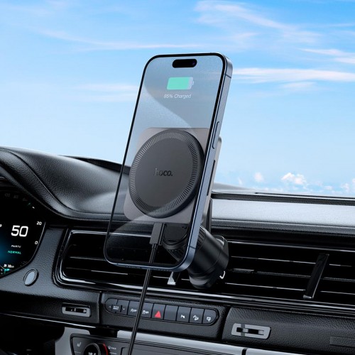 Держатель HOCO Speed magnetic wireless fast charging car holder HW15 (air outlet) |15W, 4.5-7"|