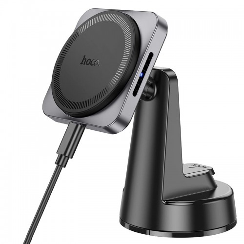 Тримач HOCO Speed magnetic wireless fast charging Car holder HW16 (center console) |15W, 4.5-7"| black