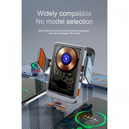 Держатель Auto open-close Transparent Wireless Charger T11 |15W|