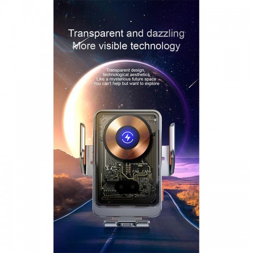 Держатель Auto open-close Transparent Wireless Charger T11 |15W|