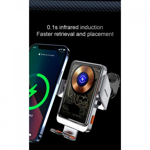 Держатель Auto open-close Transparent Wireless Charger T11 |15W|