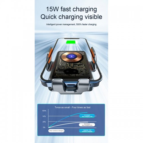 Держатель Auto open-close Transparent Wireless Charger T11 |15W|