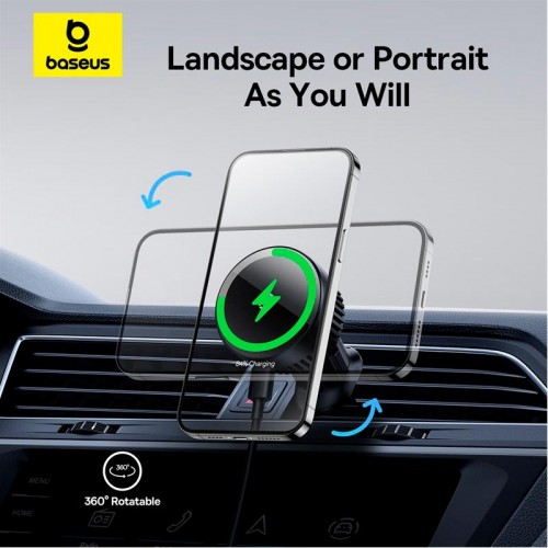 Держатель Baseus MagPro Magnetic Wireless Charging Car Mount Air Vent Version 15W