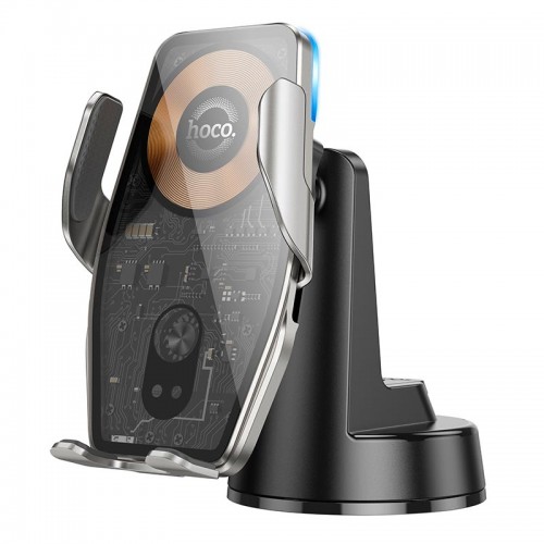 Держатель HOCO Traveler infrared RGB wireless fast charging car holder (center console) HW27 |15W|