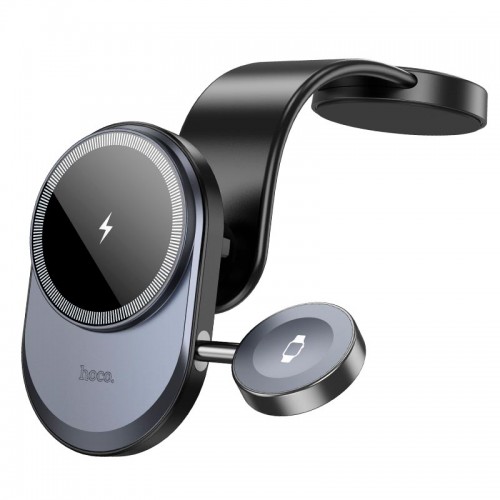 Тримач HOCO Excelso 2-in-1 wireless fast charging Car holder HW28 (center console) |15W, 4.5-7"| black-grey