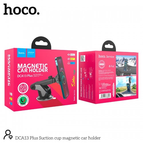 Тримач HOCO Suction cup magnetic Car holder Dca13 Plus black