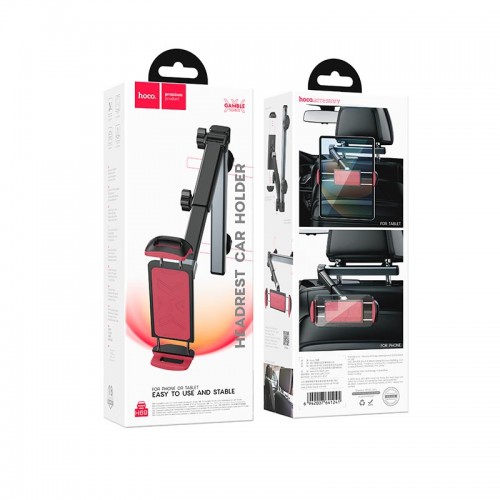 Тримач Hoco Gamble telescopic tablet Car holder H69 (rear pillow) |4.5-13"| black-red