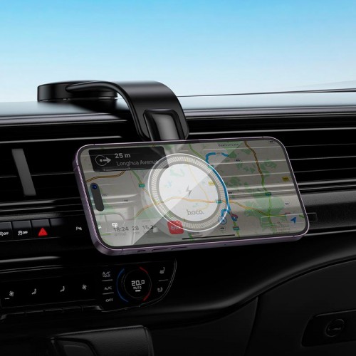 Держатель HOCO Totem ring magnetic wireless fast charging car holder HW29 (center console) |4.5-7", 15W|