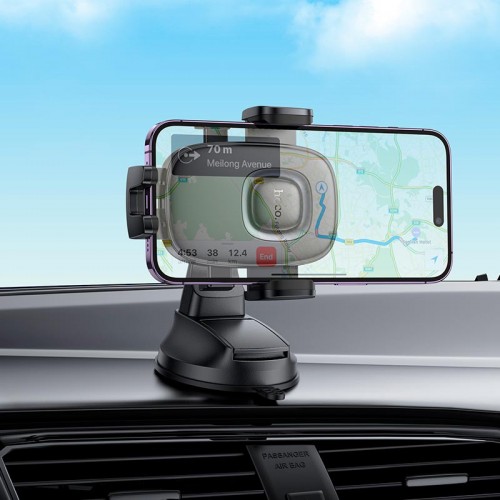 Тримач HOCO Crown one-button Car holder (center console) H76 |4.5-7"| black