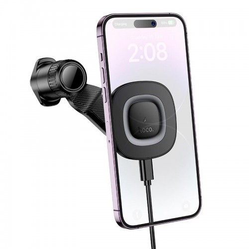 Тримач HOCO Crown magnetic wireless charging Car holder (air outlet) HW30 |4.5-7", 15W| black