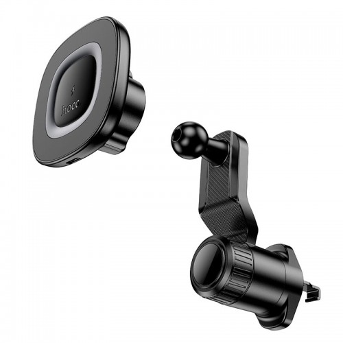 Тримач HOCO Crown magnetic wireless charging Car holder (air outlet) HW30 |4.5-7", 15W| black