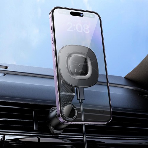 Тримач HOCO Crown magnetic wireless charging Car holder (air outlet) HW30 |4.5-7", 15W| black