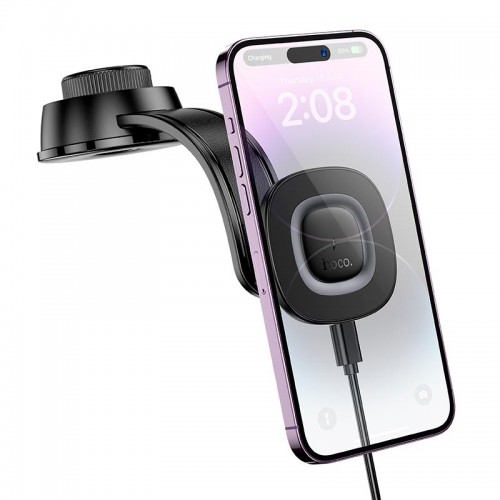 Держатель HOCO Crown magnetic wireless charging car holder (center console) HW31 |4.5-7", 15W|