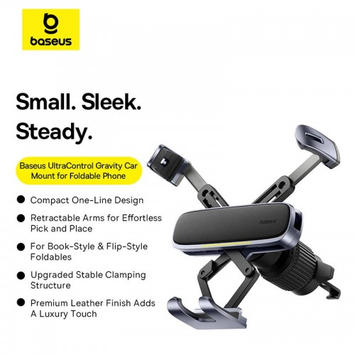 Тримач Baseus UltraControl Gravity Car Mount for Foldable Phone grey