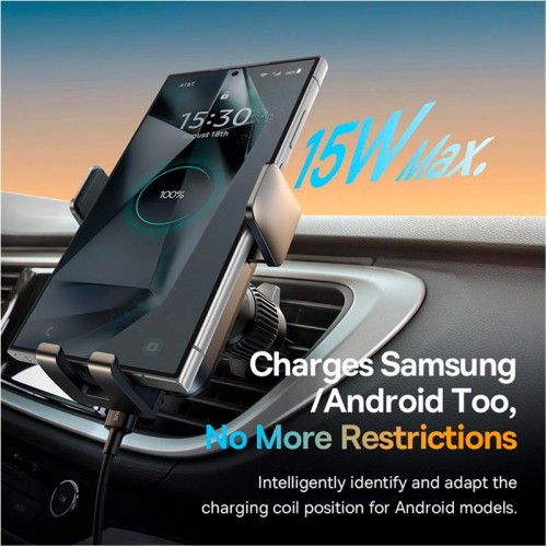 Держатель Baseus Wisdom Pro Auto Coil Alignment Car Mount Wireless Charger (Air Outlet Version) |15W|