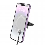 Утримувач HOCO Crystal magnetic wireless fast charging car holder HW17 (air outlet) |15W| grey