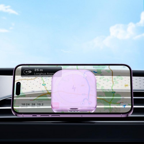 Держатель HOCO Crystal magnetic wireless fast charging car holder HW17 (air outlet) |15W|