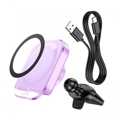 Держатель HOCO Crystal magnetic wireless fast charging car holder HW17 (air outlet) |15W|