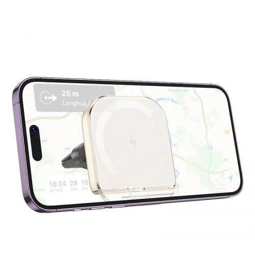 Держатель HOCO Crystal magnetic wireless fast charging car holder HW17 (air outlet) |15W|