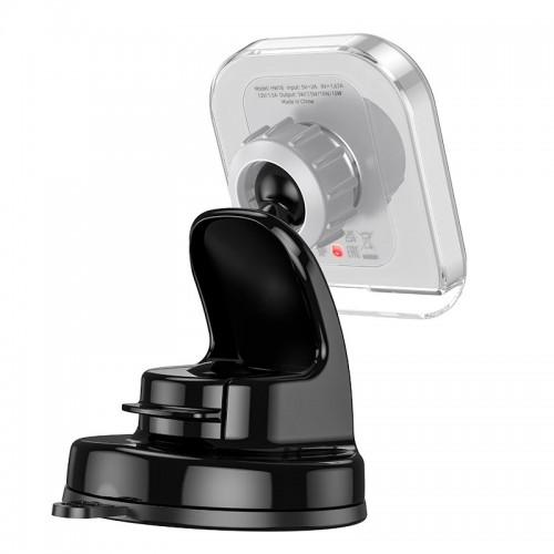 Держатель HOCO Crystal magnetic wireless fast charging car holder HW18 (center console) |15W|