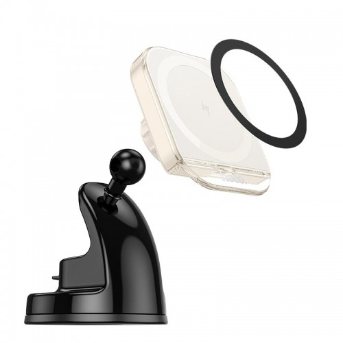 Держатель HOCO Crystal magnetic wireless fast charging car holder HW18 (center console) |15W|