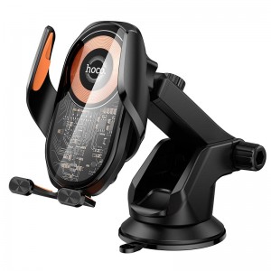 Держатель HOCO whale 3-axis linkage wireless fast charging car holder HW34 (center console) |15W|