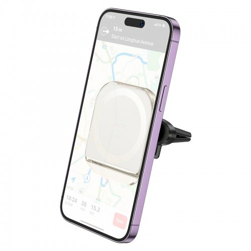 Утримувач HOCO Crystal ring magnetic car holder H42 (air outlet) grey
