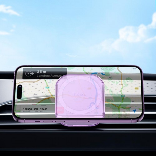 Утримувач HOCO Crystal ring magnetic car holder H42 (air outlet) purple