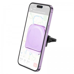 Утримувач HOCO Crystal ring magnetic car holder H42 (air outlet) purple