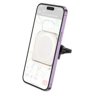 Утримувач HOCO Crystal ring magnetic car holder H42 (air outlet) white