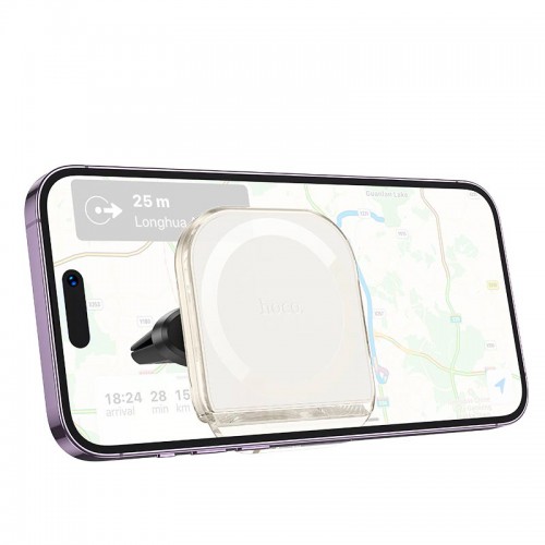 Утримувач HOCO Crystal ring magnetic car holder H42 (air outlet) white
