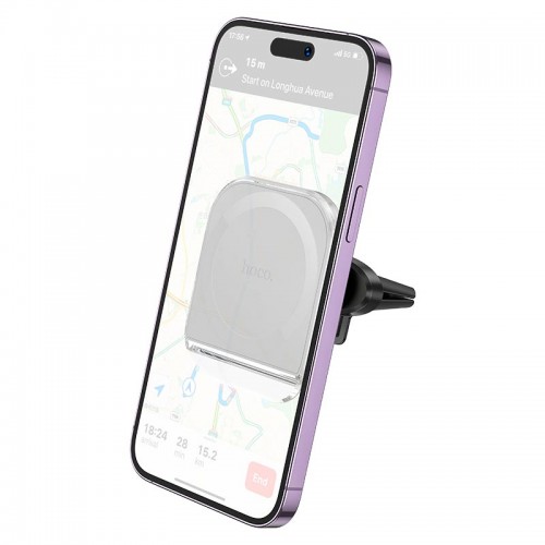 Утримувач HOCO Crystal ring magnetic car holder H42 (air outlet) white