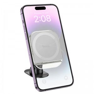 Утримувач HOCO Crystal ring magnetic car holder H43 (center console) grey